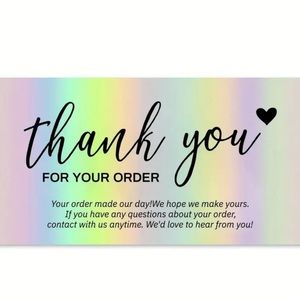 Thank You Cards, 50 Piece, Holographic Thankyou For Order